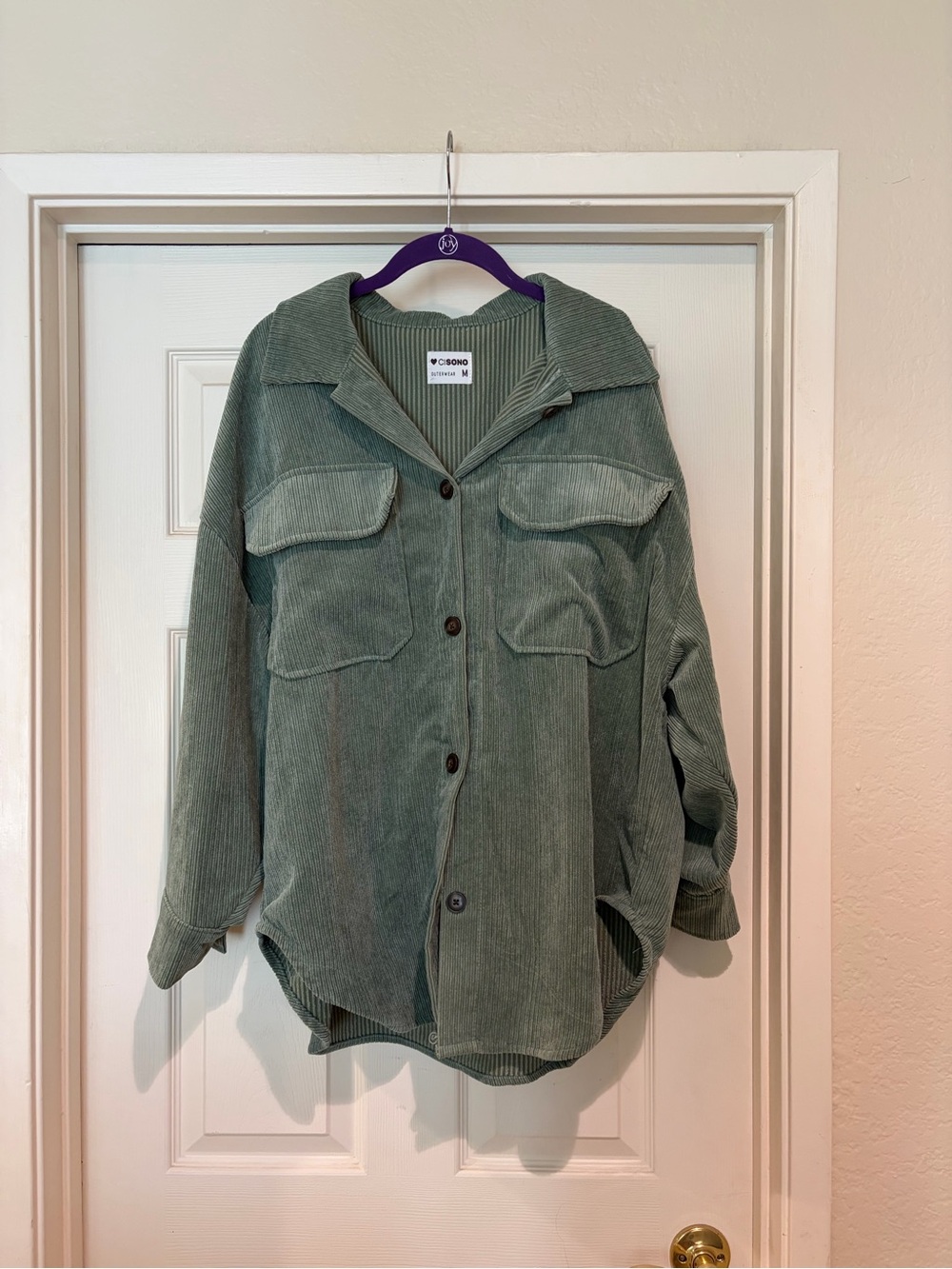 Ciso Sage Green Corduroy Utility Jacket
